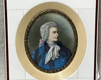 Painted Portrait Miniature Signed Settner