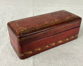 Gold-Tooled Leather Box
