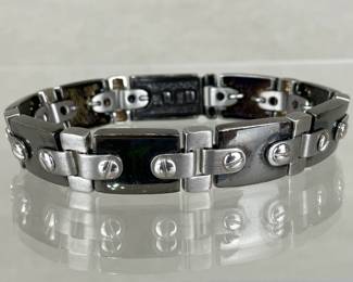 MDM Men’s Two-Tone Sterling Silver Industrial Bracelet