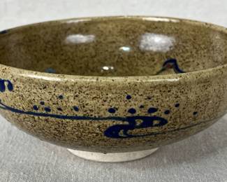 Asian Stoneware Bowl with Crane Motif