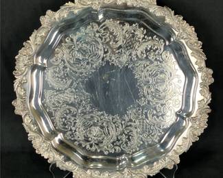 English Silverplate Footed Platter