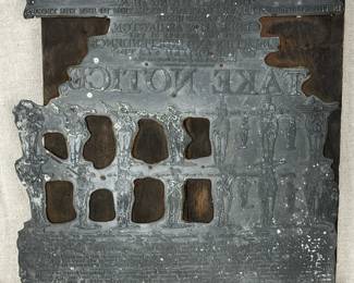 “Take Notice” Military Printing Relief Block