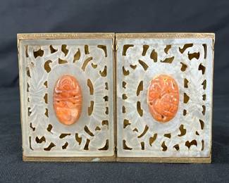 Carved Jade and Carnelian Box