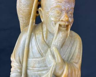 Chinese Soapstone Fisherman Figurine