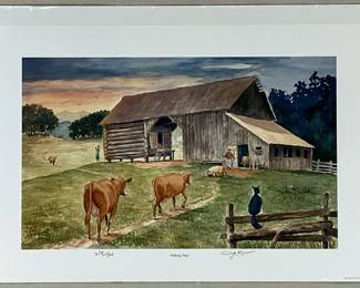 Hand-Signed John Kollock Print, Milking Time