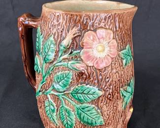 Majolica Pitcher with Flower Motif