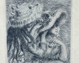 Pierre-Auguste Renoir Etching, “Le Chapeau Epingle” (Pinning the Hat), 1897