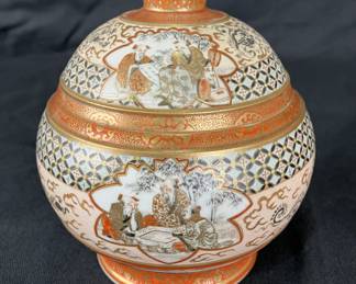 Meiji Period Japanese Satsuma Covered Jar