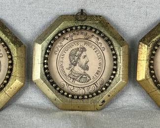 Three Classical Motif Lithograph Medallions