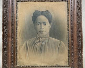 Charcoal Portrait of an African American Woman, Late 19th Century