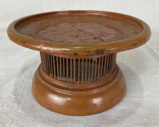 Chinese Lacquered Wood Ceremonial Dish