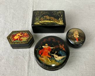 Four Russian Lacquer Boxes