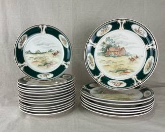Noritake Keltcraft "Pursuit" Equestrian Hunting Motif Plates