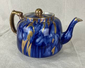 Wardle Flow Blue and Gold Teapot