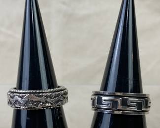 Two Sterling Silver Men’s Spinner Rings