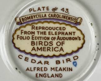 Alfred Meakin "Audubon’s Birds of America" Teacups and Saucers