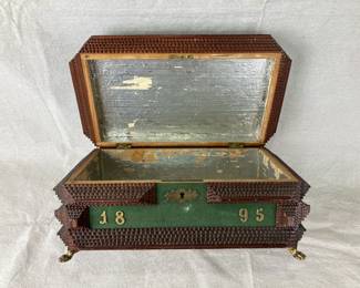 19th Century Tramp Art Box (Open)