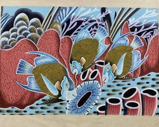 Chinese Tropical Fish Painting on Silk