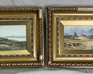 Pair of J. Morris Landscape Watercolor Paintings