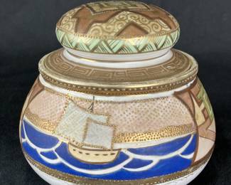 Nippon Hand-Painted Porcelain Humidor