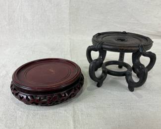 Two Chinese Carved Wood Stands
