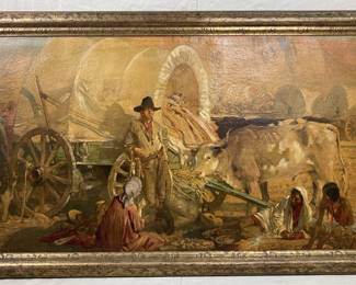 Oleograph Print, Young Hunter, The Old Santa Fe Trail