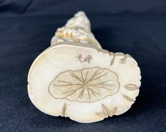 Japanese Carved Bone Okimono Figurine