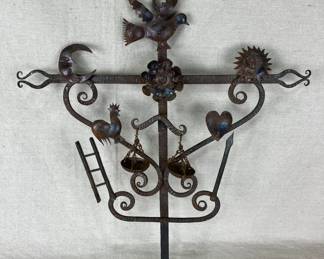 Folk Art Wrought Iron Cross