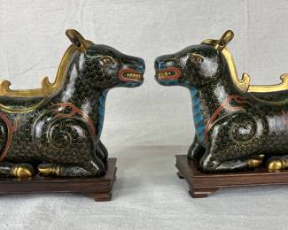 Pair of Chinese Cloisonné Horses