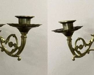 Pair of Brass Finished Wall Sconces