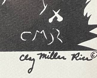 Clay Miller Rice " Okefenokee Track Meet" Silhouette Relief Print