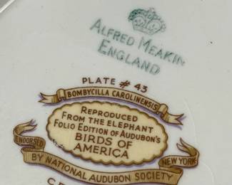 Alfred Meakin "Audubon’s Birds of America" Plates, Set of Nine
