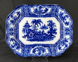 Adams & Co. Chinoiserie Flow Blue Platter