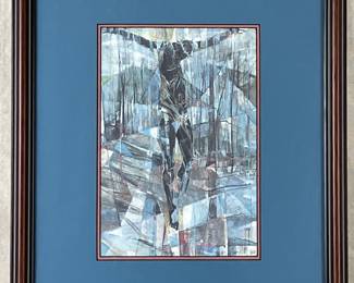 Signed P. Buckley Moss Crucifixion Print