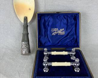 Silverplate Berry Spoon and Knife Rests