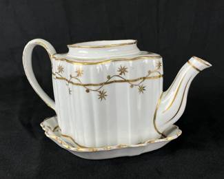 Early Decorated Teapot with Underplate