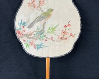 Watercolor Painting on Silk Double-Sided Fan