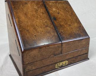 19th Century Burr Walnut Stationary Box (Closed)