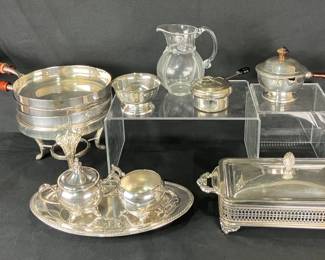 Glassware and Silverplate Assortment