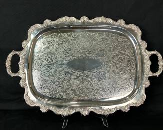 Poole “Old English” Silverplate Footed Tray