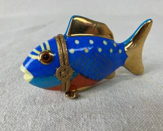 Limoges Tropical Fish Trinket Box