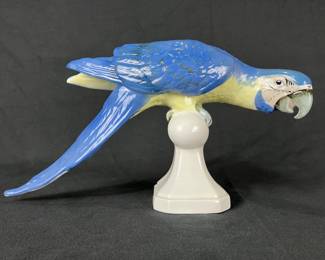 Royal Dux Tropical Blue Macaw Figurine