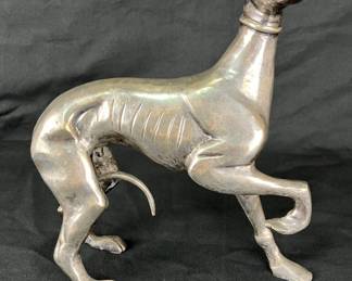 Silver-Washed Brass Greyhound Sculpture