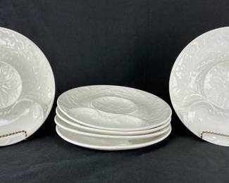 Six Faïencerie de Gien Porcelain Plates