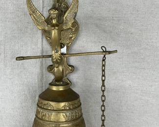 Cast Metal Brass-Finish Bell