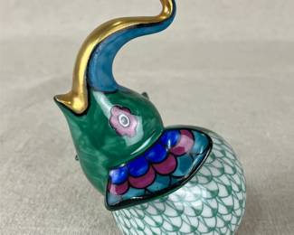 Italian Painted Porcelain Elephant Figurine