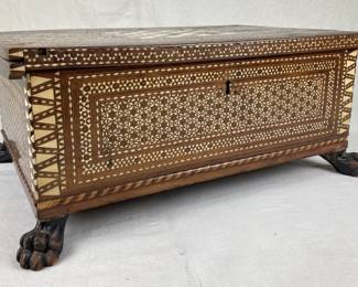 Highly Inlaid 19th Century Game Cabinet