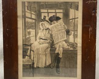 19th Century Engraving, “News of Our Marriage”