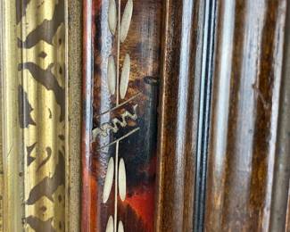 19th Century Mirror with Walnut and Burl Wood Frame