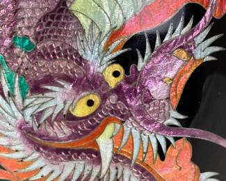 Meiji Period Japanese Cloisonné Vase with Dragon